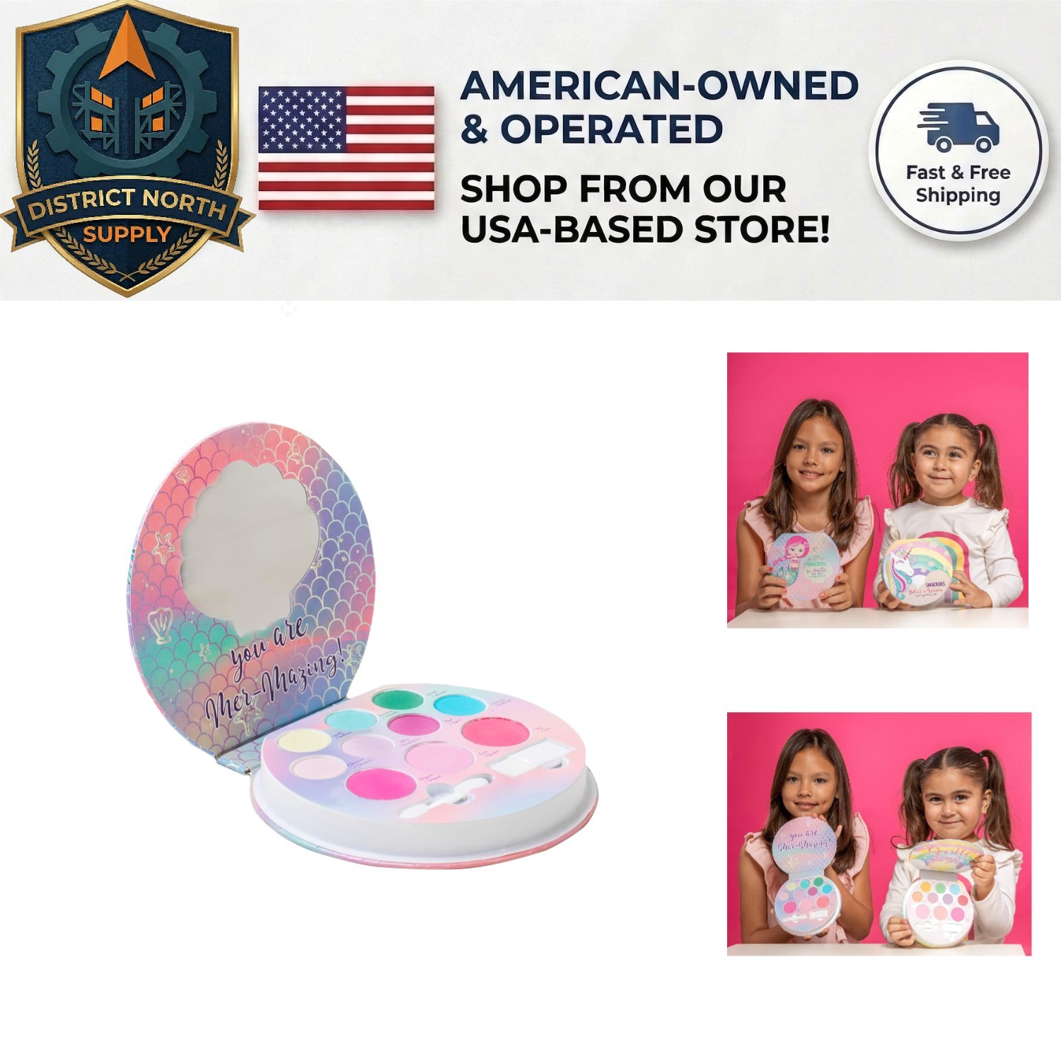 Sparkle & Shine Mermaid Eyeshadow Palette – Shimmering Christmas Gift for Girls