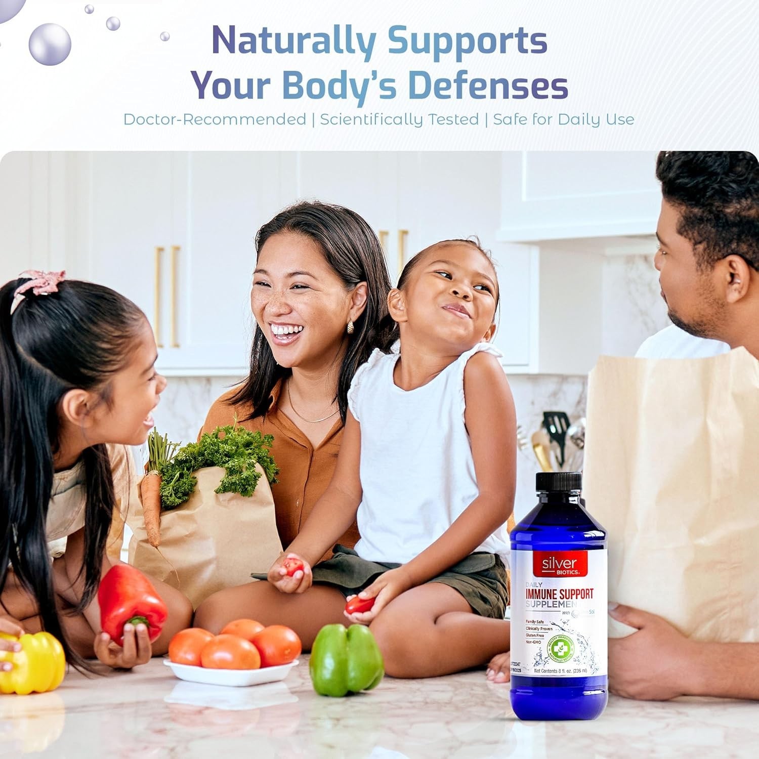 Silver Biotics Colloidal Nano SilverSol 10 PPM Immune Support Bio-Hackin 32 Fl