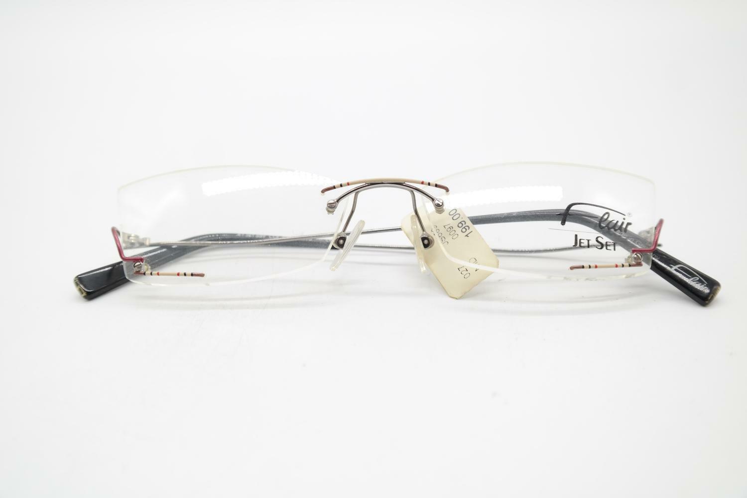 Vintage Flair jet Set 689 Copper Silver Multicoloured Rimless Glasses Frame NOS