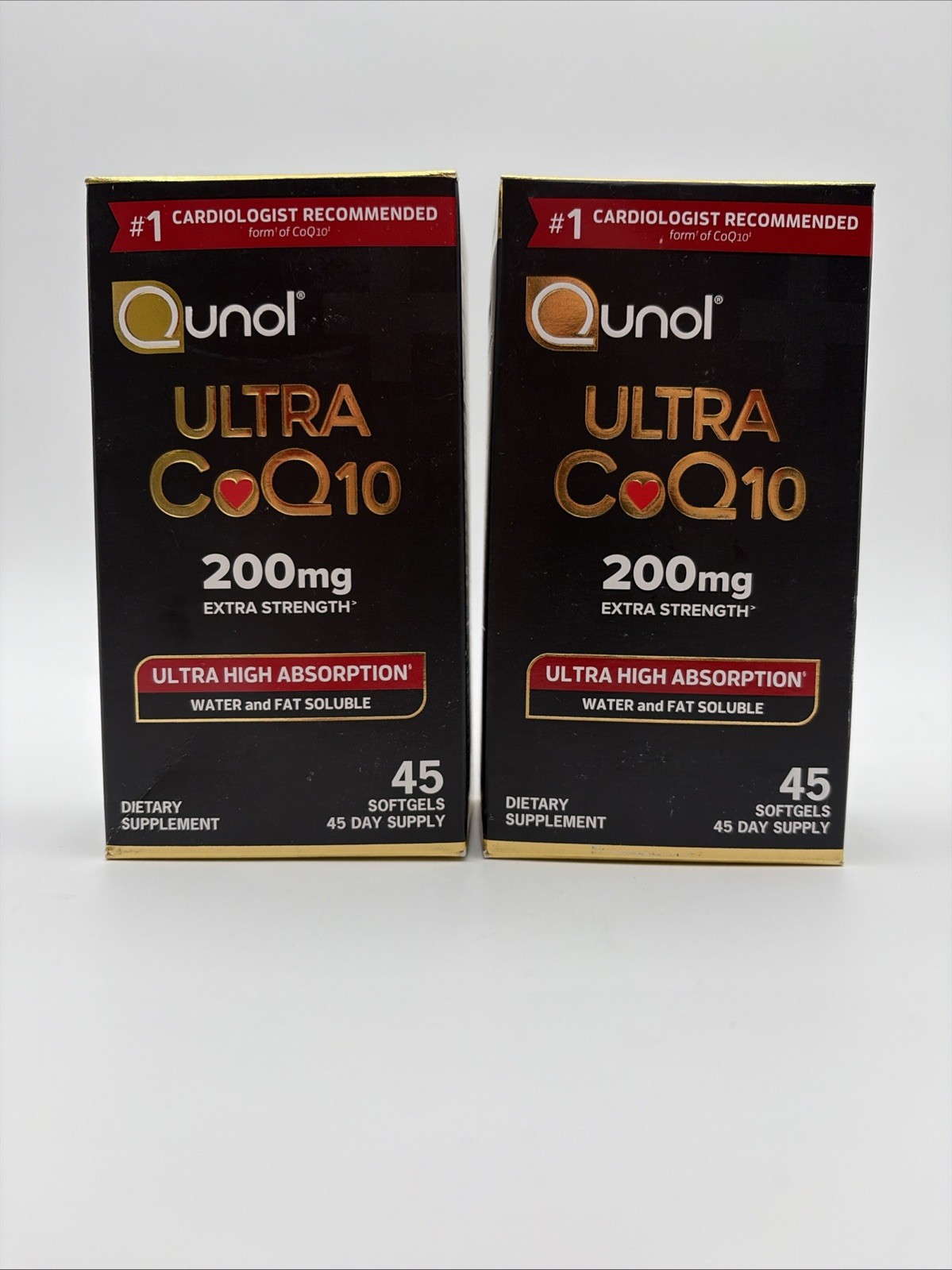 Qunol CoQ10 200mg Extra Strength High Absorption 45 SoftGels Exp. 03/28+ X 2