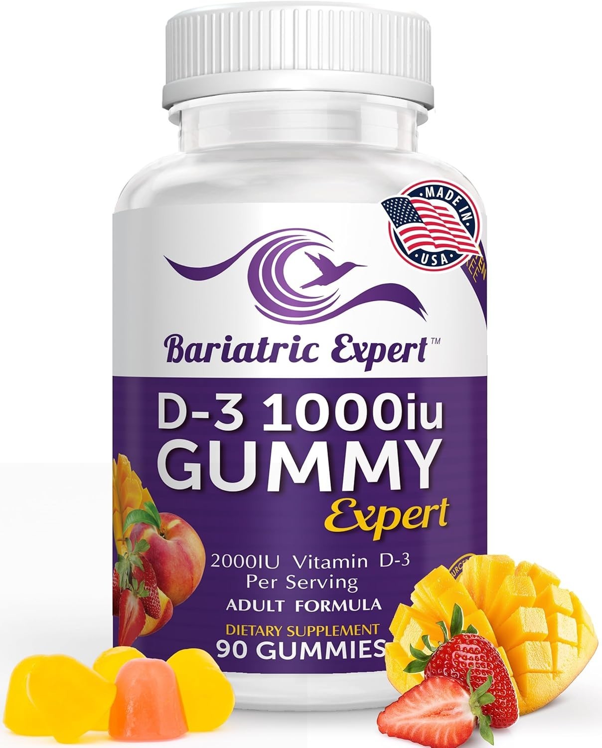 Bariatric Expert Vitamin D3 Fast-Melting Dietary Supplement 90 Count Adult