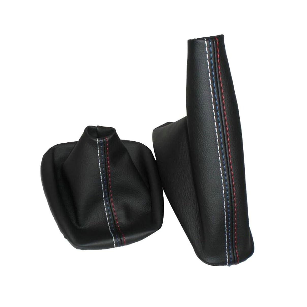 Car Gear Shift Knob Cover + Manual Handbrake Gaiter as picture show, Black