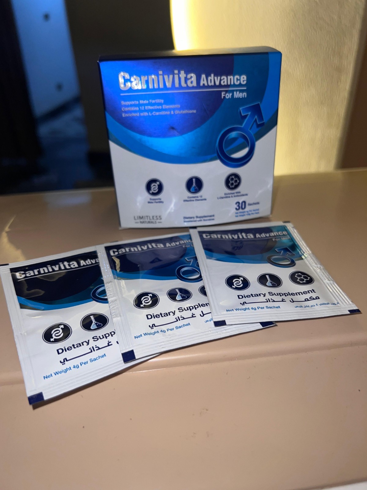 Carnivita Advance For Men – 3 Pac × 30 Individual Sachets – 4g Each – Sealed Box