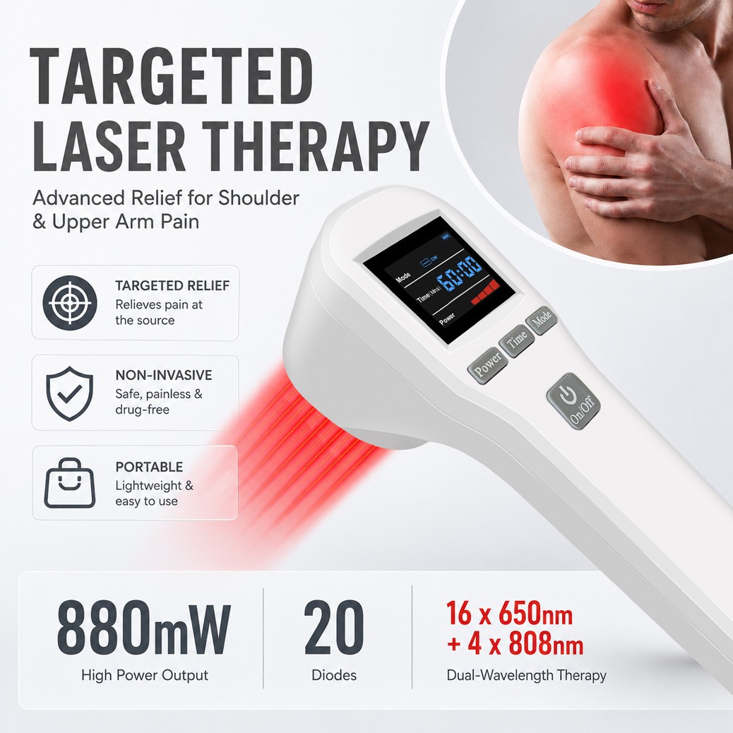 Medical Cold Laser Red Light Therapy for Pain Relief Shoulder Hand Joints 880mW