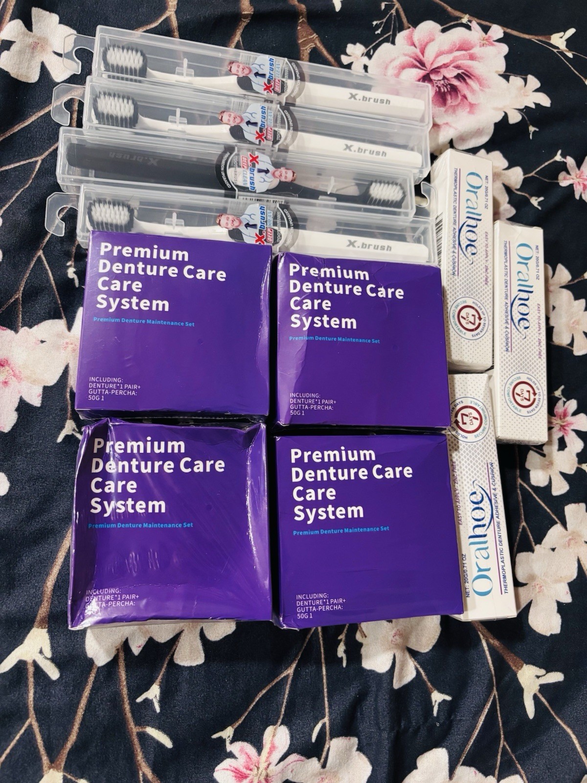 Oralhoec Thermoplastic Denture Adhesive & Cushion Set Zinc-Free Purple 20g