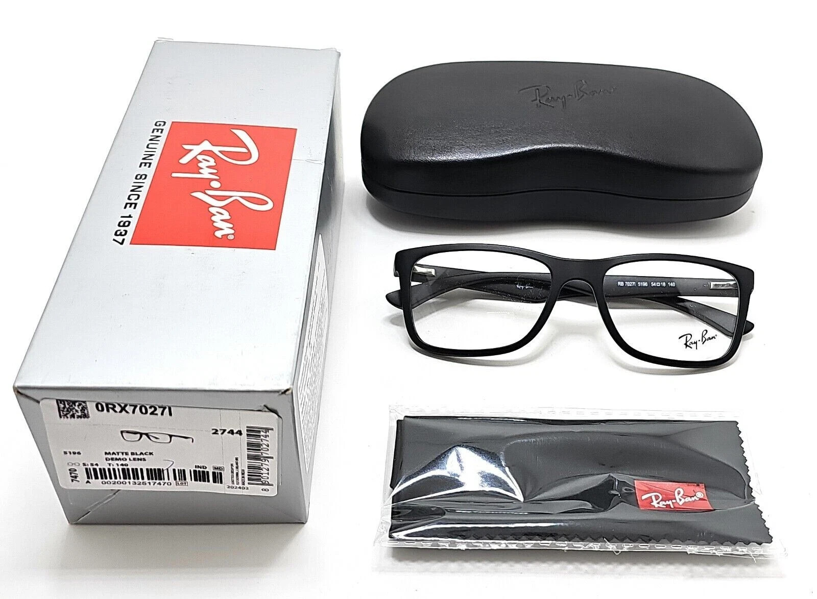 Ray-Ban RX7027I 5196 Black Frames Reading Glasses/Bifocal/Progressive Lenses