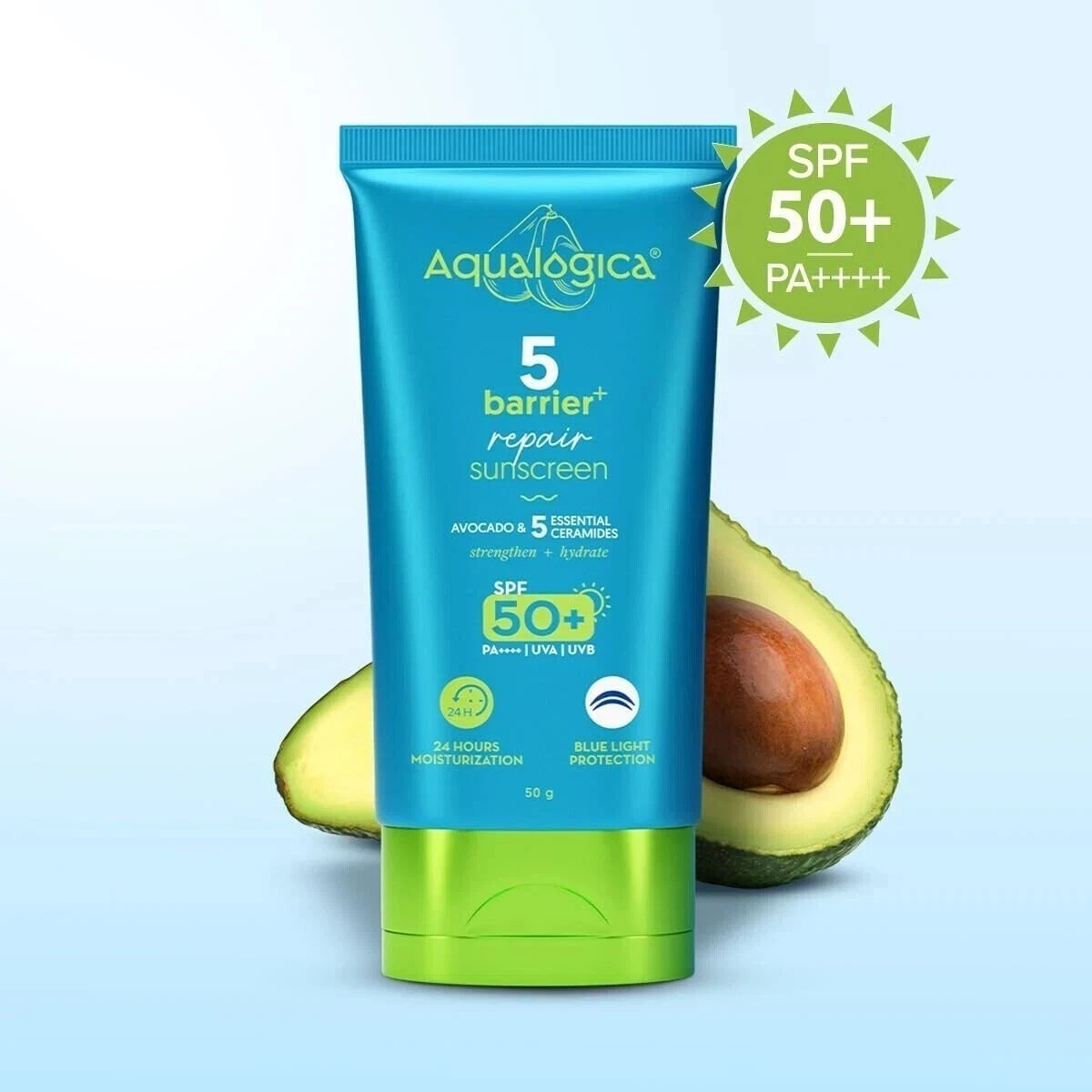Aqualogica 5 Barrier+ Repair Sunscreen with Avocado & 5 Essential Ceramides 50g