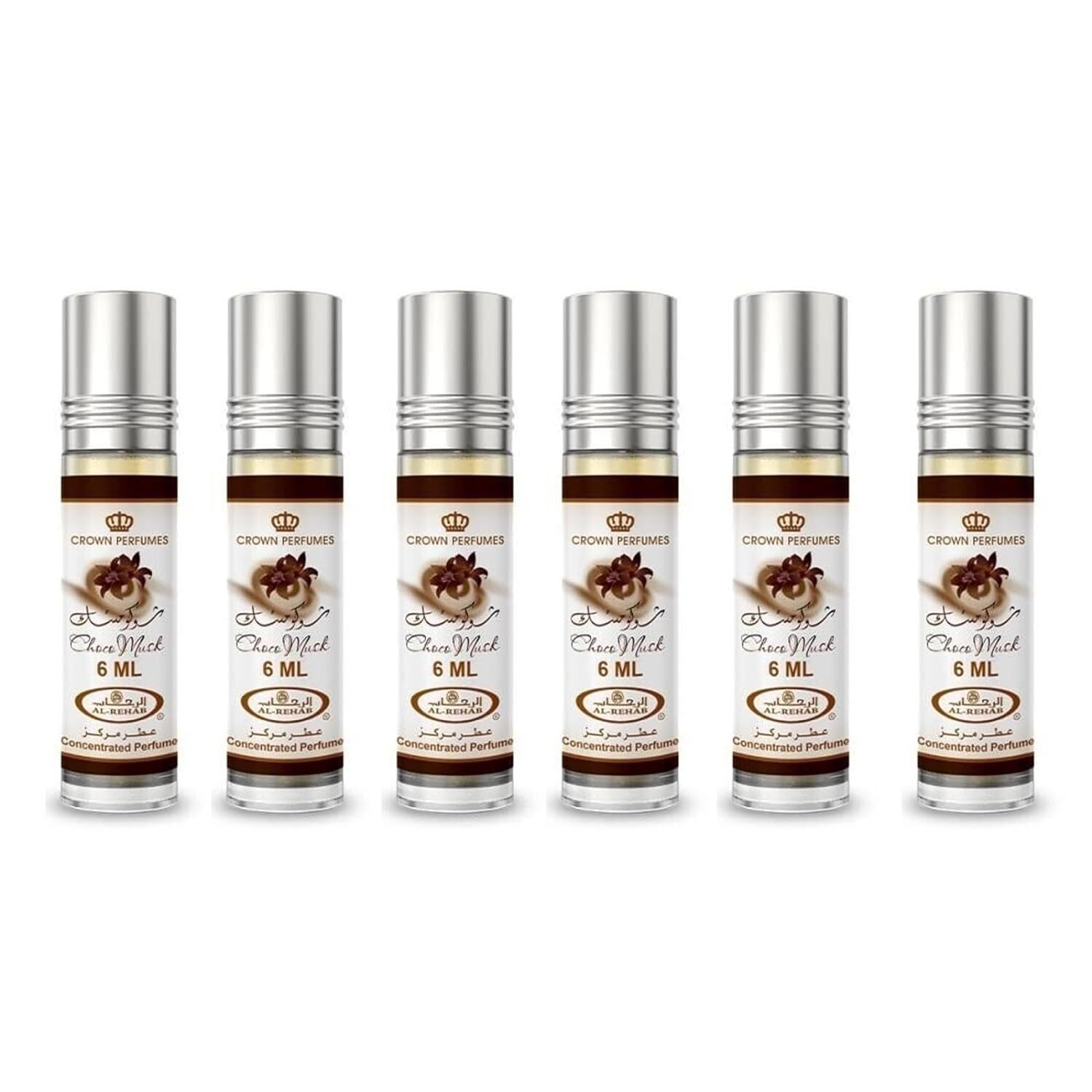 (6-Pack) l-Rehab Choco Musk Roll On Perfume Oil 6 mL