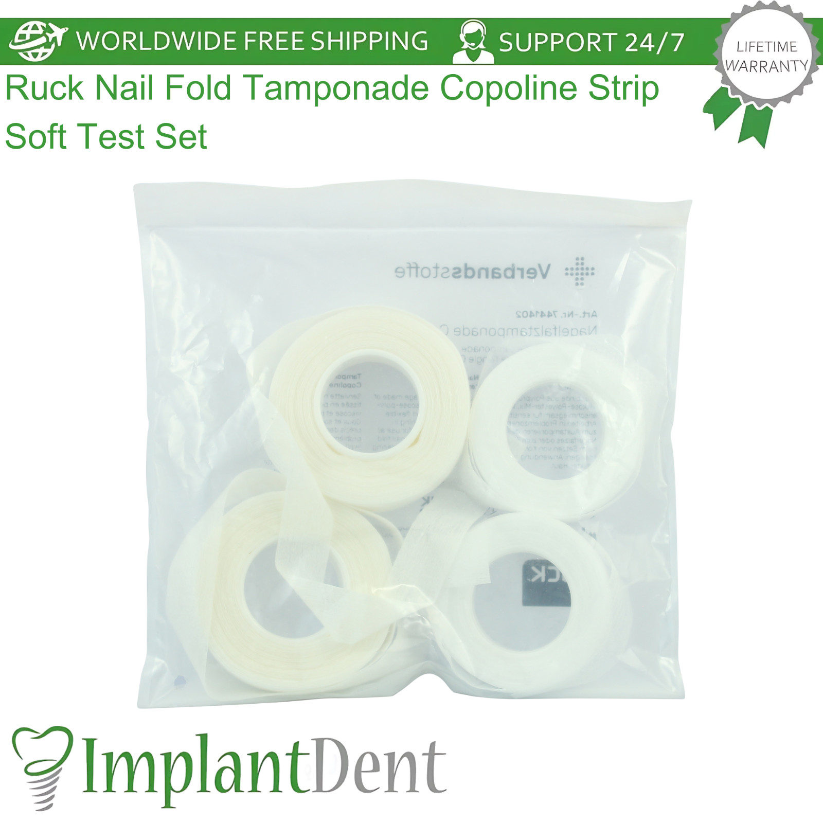 Ruck Nail Fold Tamponade Copoline Strip Soft Test Set Twin 1.4cm Thickness