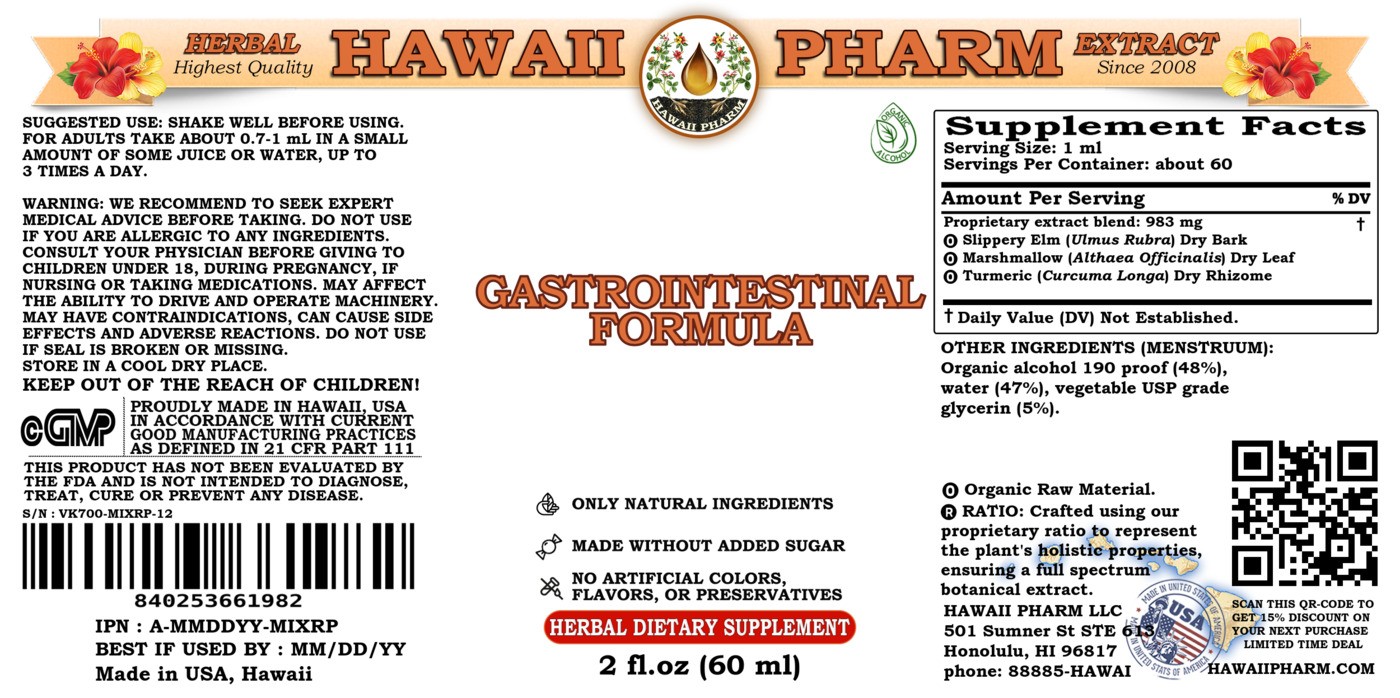 Gastrointestinal Formula Liquid Extract, Slippery Elm Dried Bark, Marshmallow Dr