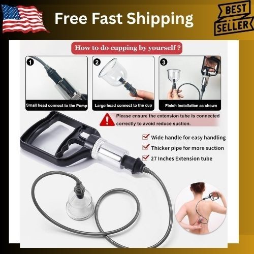 Cupping Therapy Set 19 Massage Cups for Back Pain Relief Physical with Hand Pump