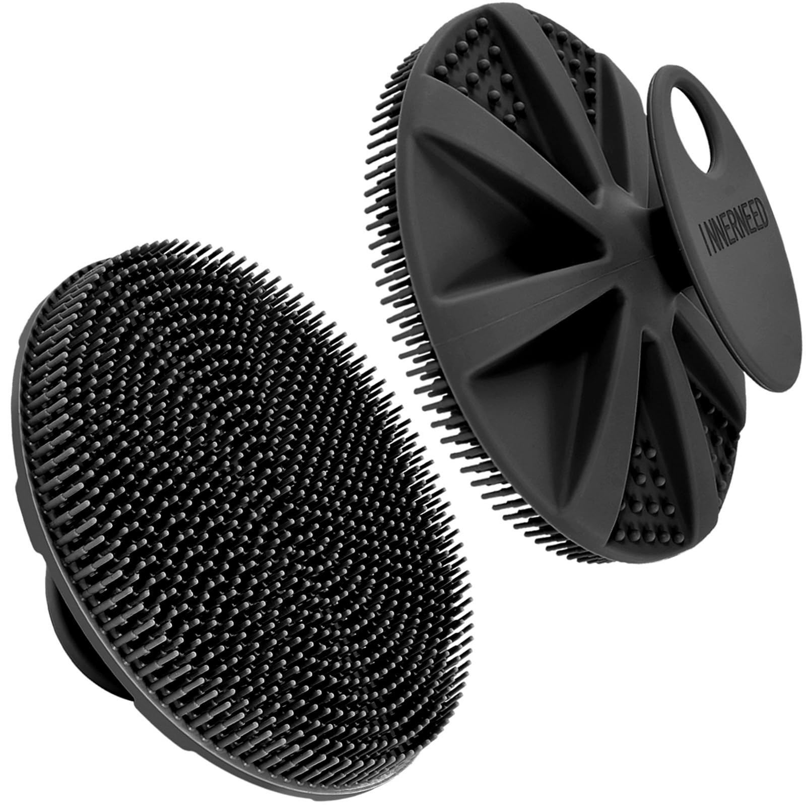 INNERNEED Food-Grade Soft Silicone Body Scrubber Shower 4th generation, Black