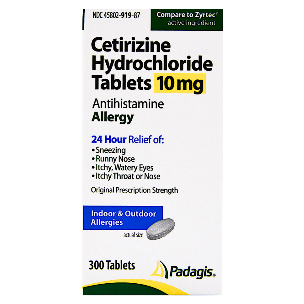 Perrigo Cetirizine HCl 10mg Allergy Relief – 300 Tablets | Zyrtec (Exp 4-2025)