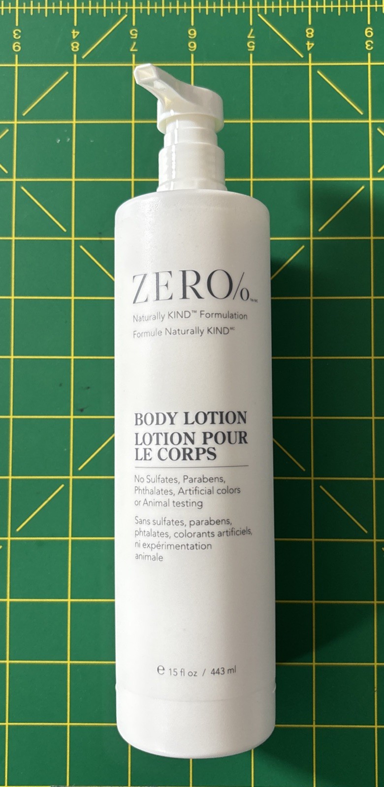 Zero % Body Lotion Naturally Kind 15 oz Pump Bottle Gilchrist & Soames