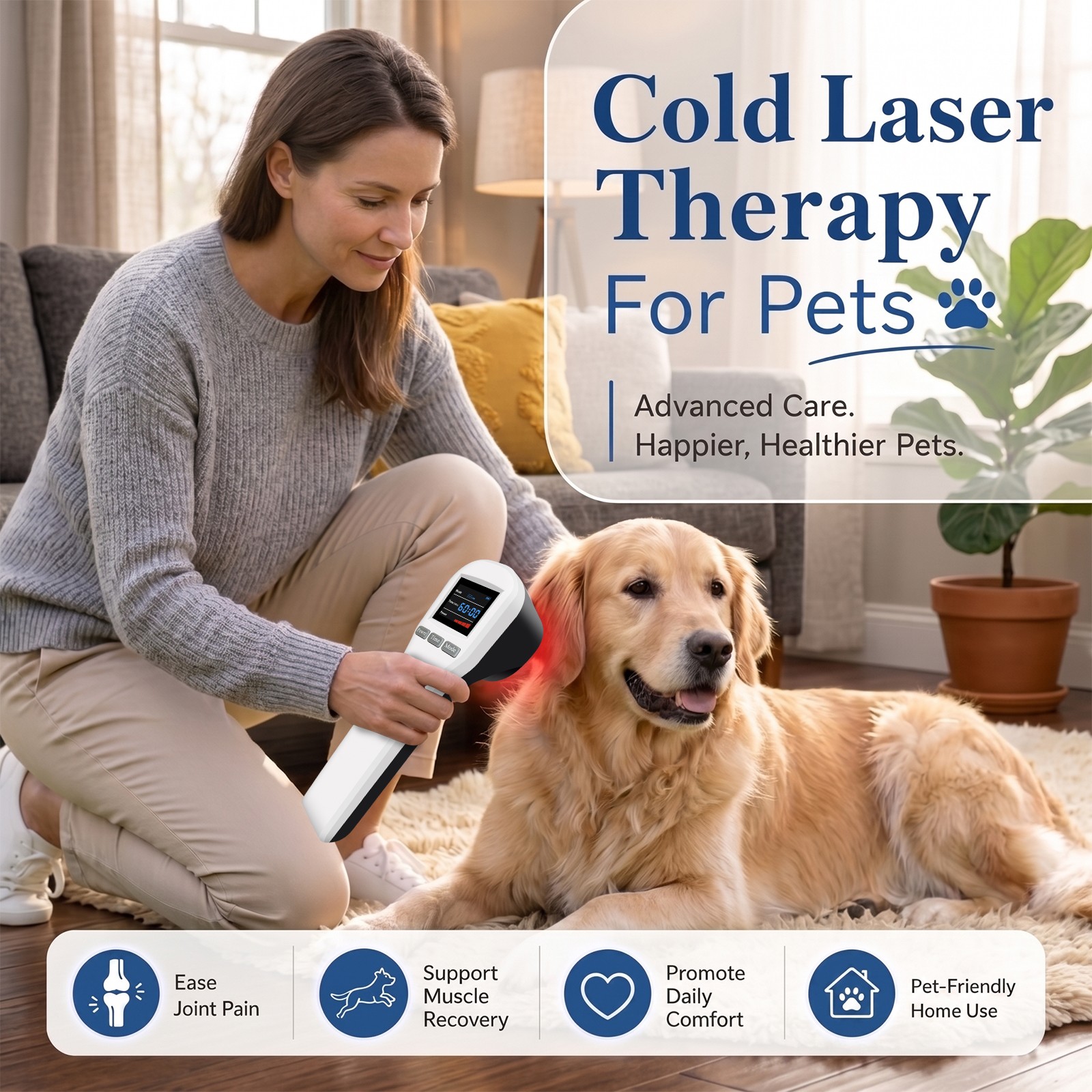 880mW LLLT Cold Laser Equipment for Pain Relief and Wound Management at Home Use