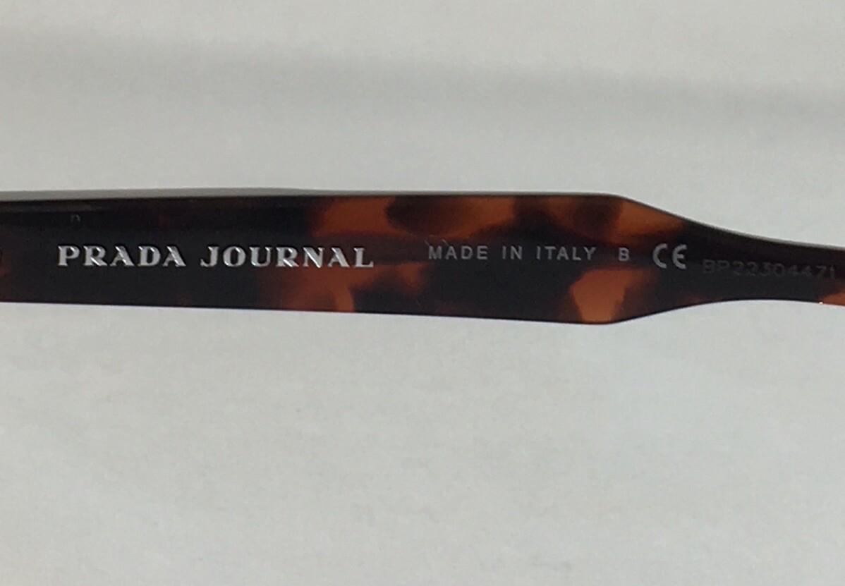 PRADA JOURNAL EYEGLASSES FRAME VPR 12S-F UBK-101 HAVANA BROWN ~ 54-18-145..Italy