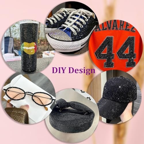 16000Pcs Resin Jelly Rhinestones for Crafting Medium Pack + 3Pcs Glue Black