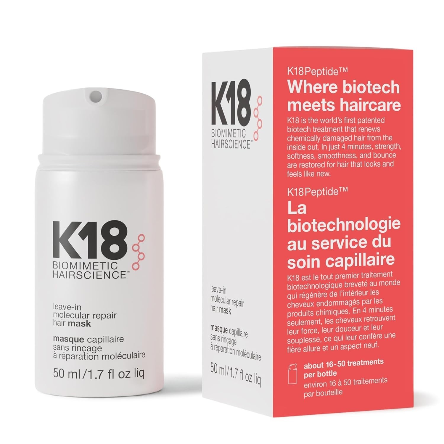 K18 Leave-In Molecular Repair Hair Mask – 1.7 fl oz