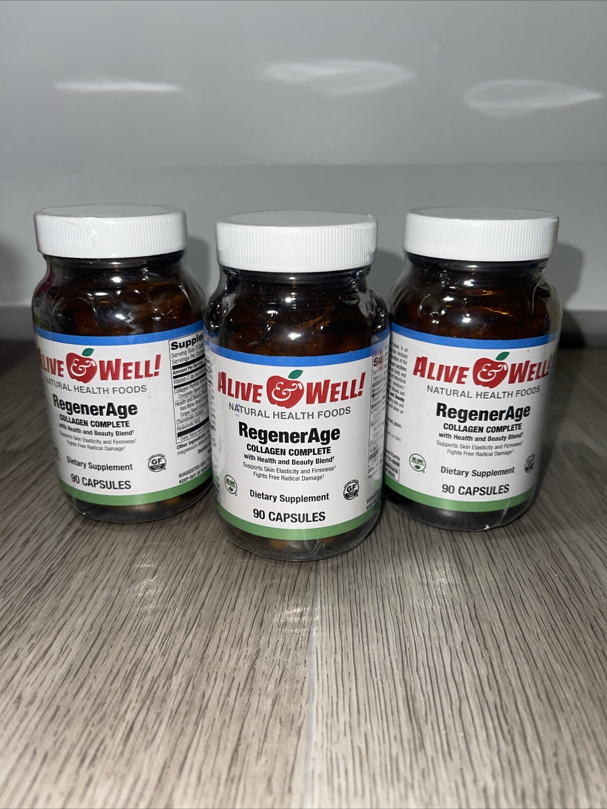 3 Sealed RegenerAge COLLAGEN COMPLETE Supplement 90 Caps Each