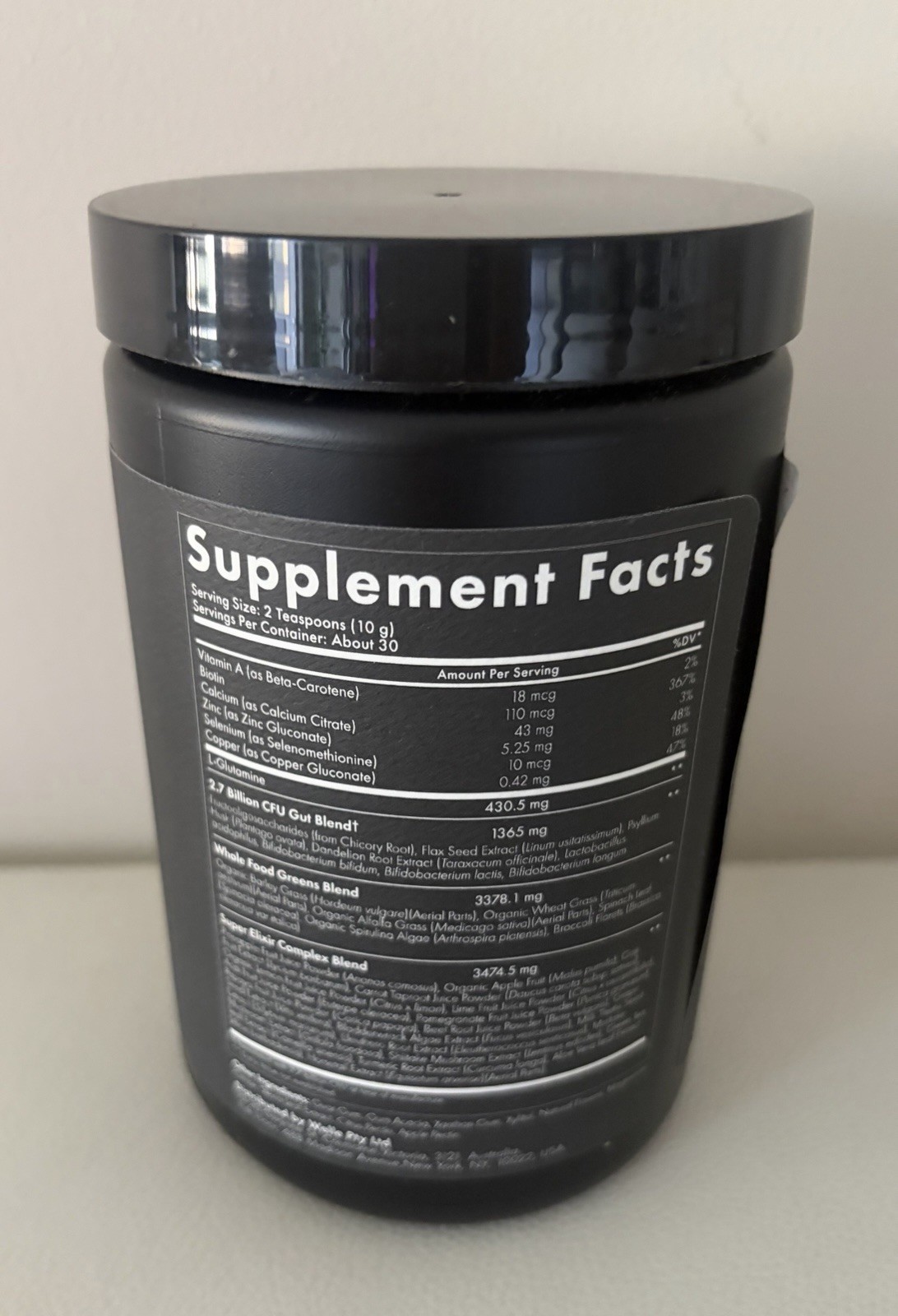 WelleCo The Super Elixir Daily Greens 10.5oz Powder Pineapple Lime Bland New