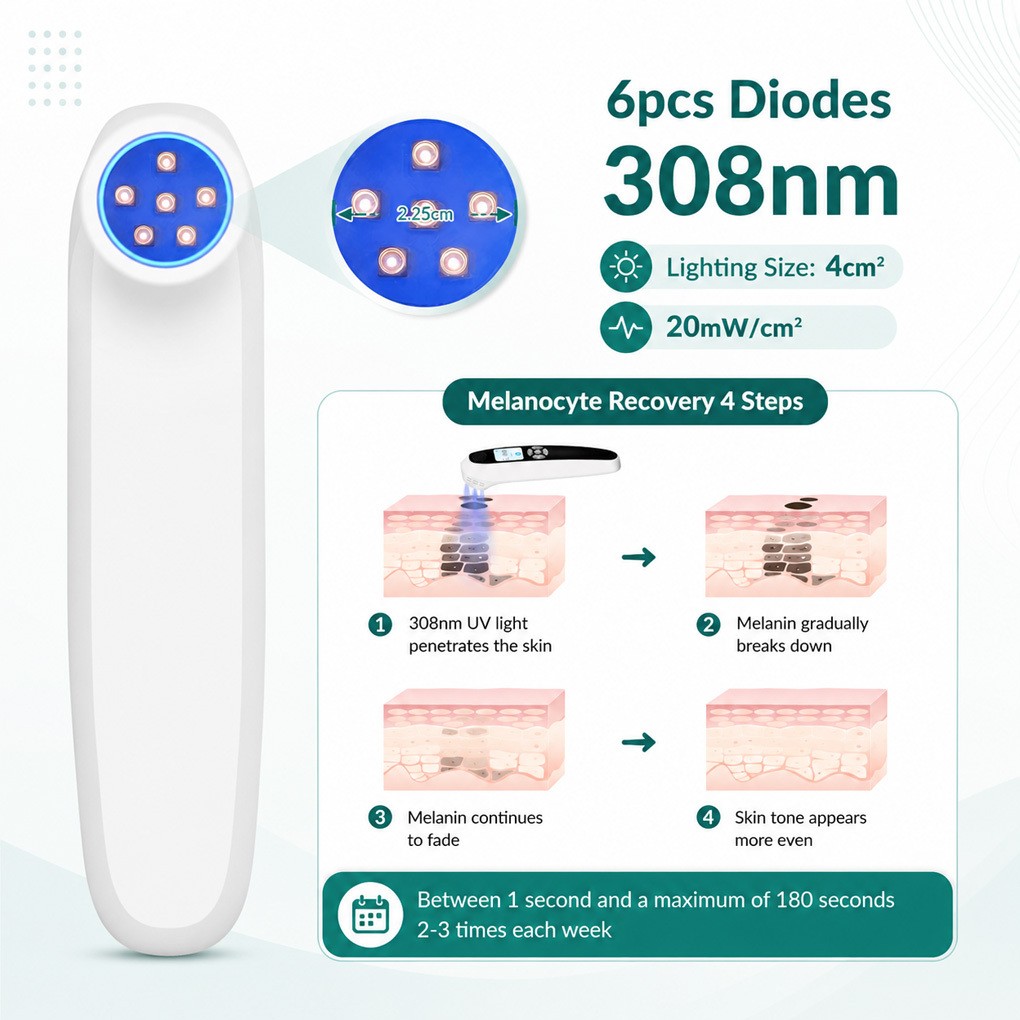 Non Invasive 308nm UVB Light Therapy Device for Skin Health and Natural Repair