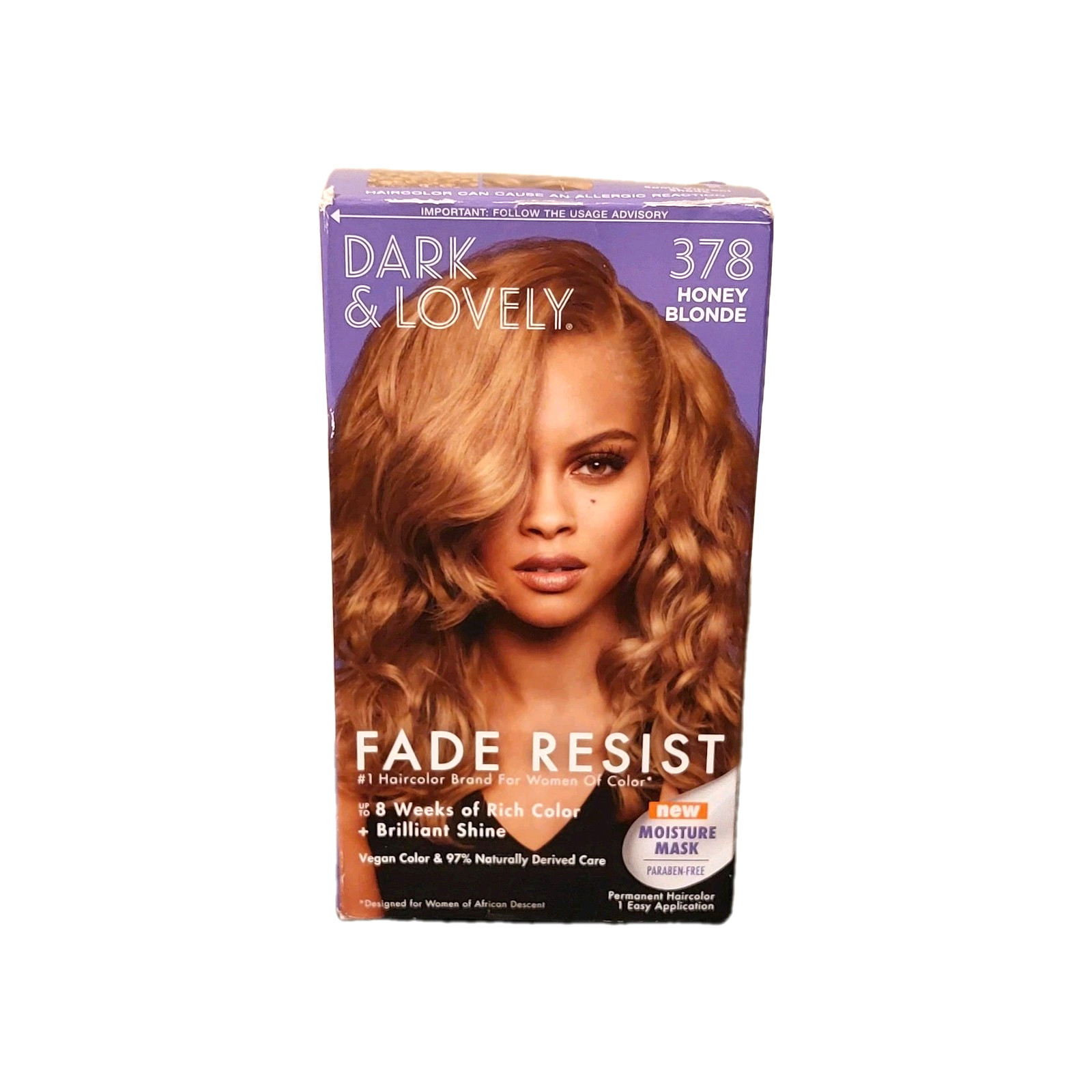 Dark & Lovely Fade Resistant Permanent Hair Dye Vegan Color #378 Honey Blonde