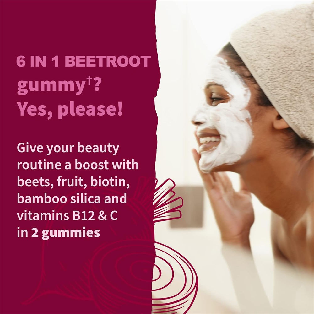 Organic Beet Root 60 Gummies Capsules for Circulation & Natural Energy Boost