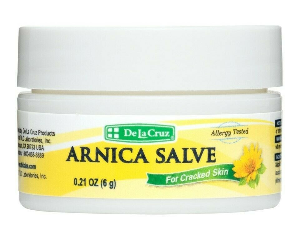 De La Cruz Arnica Salve for Cracked Skin, Travel Size, 0.21 OZ. / Made in USA