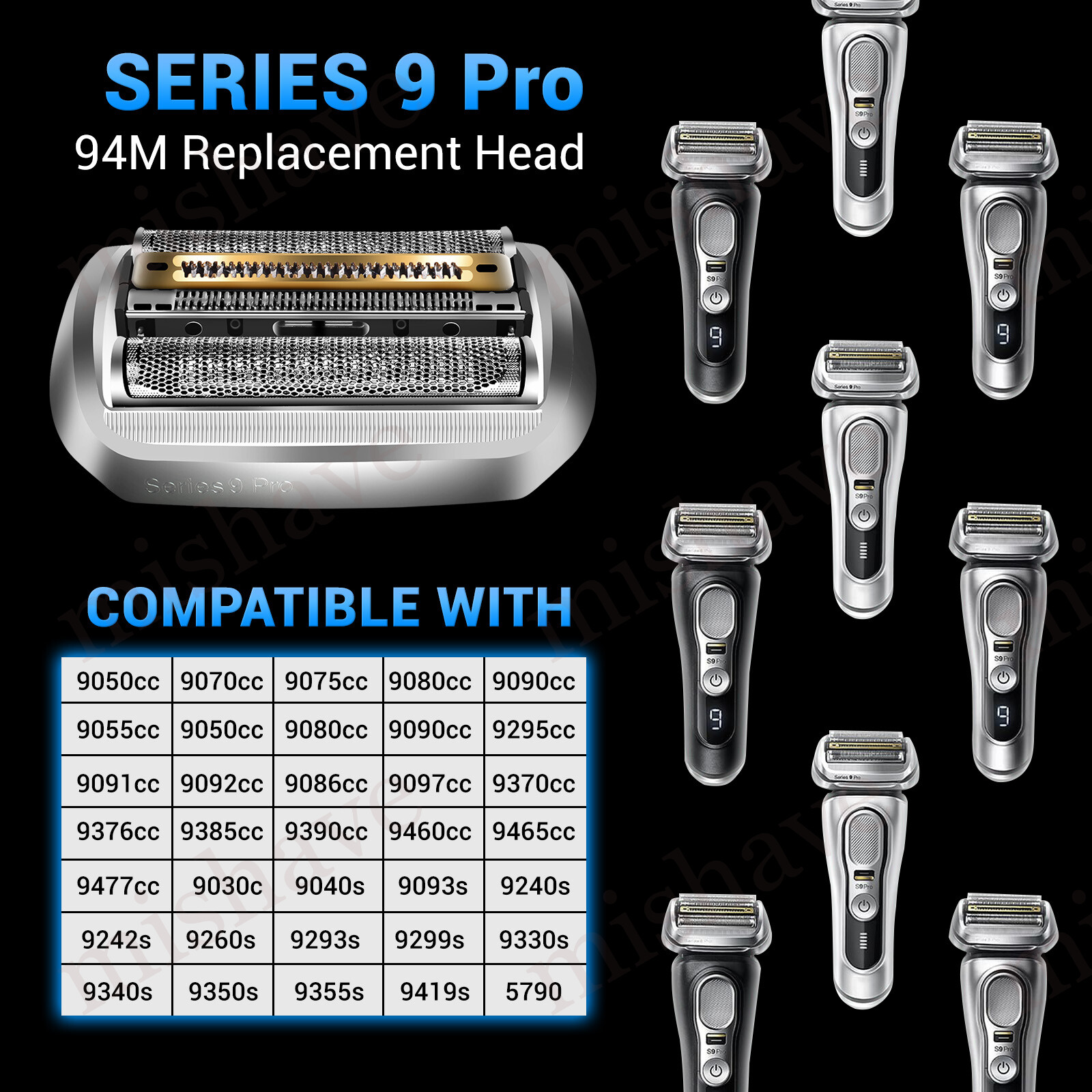1-3 PACK 94M Electric Shaver Replacement Head Compatible with all Series 9
