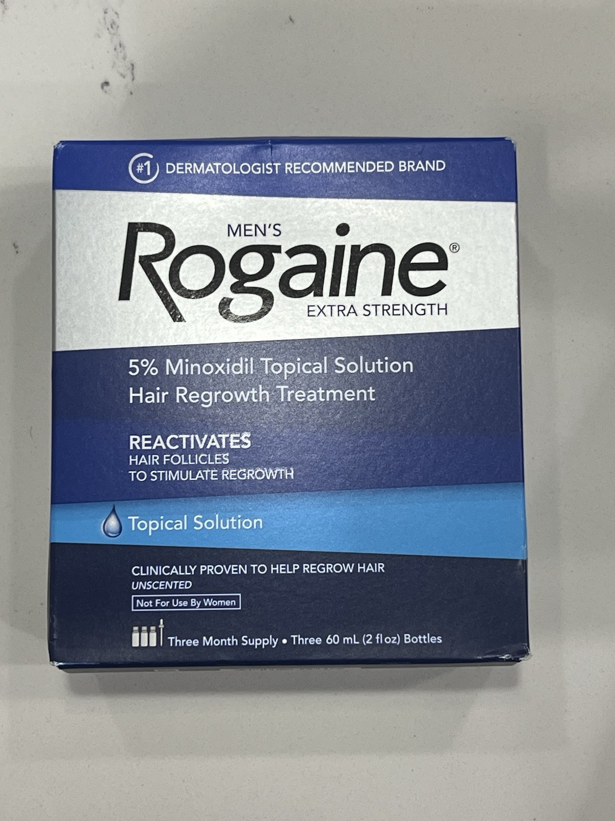 New Mens Rogaine Extra Strength 3 Month Supply Hair Regrowth Treatment 11/2028