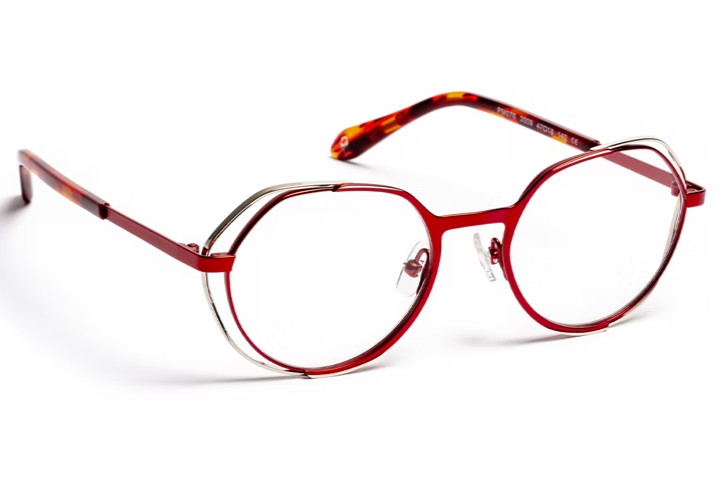 J.F. REY PETITE PM076 MSRP $395 C3009 SATIN RED SHINY DARK GUN EYEGLASS FRAMES