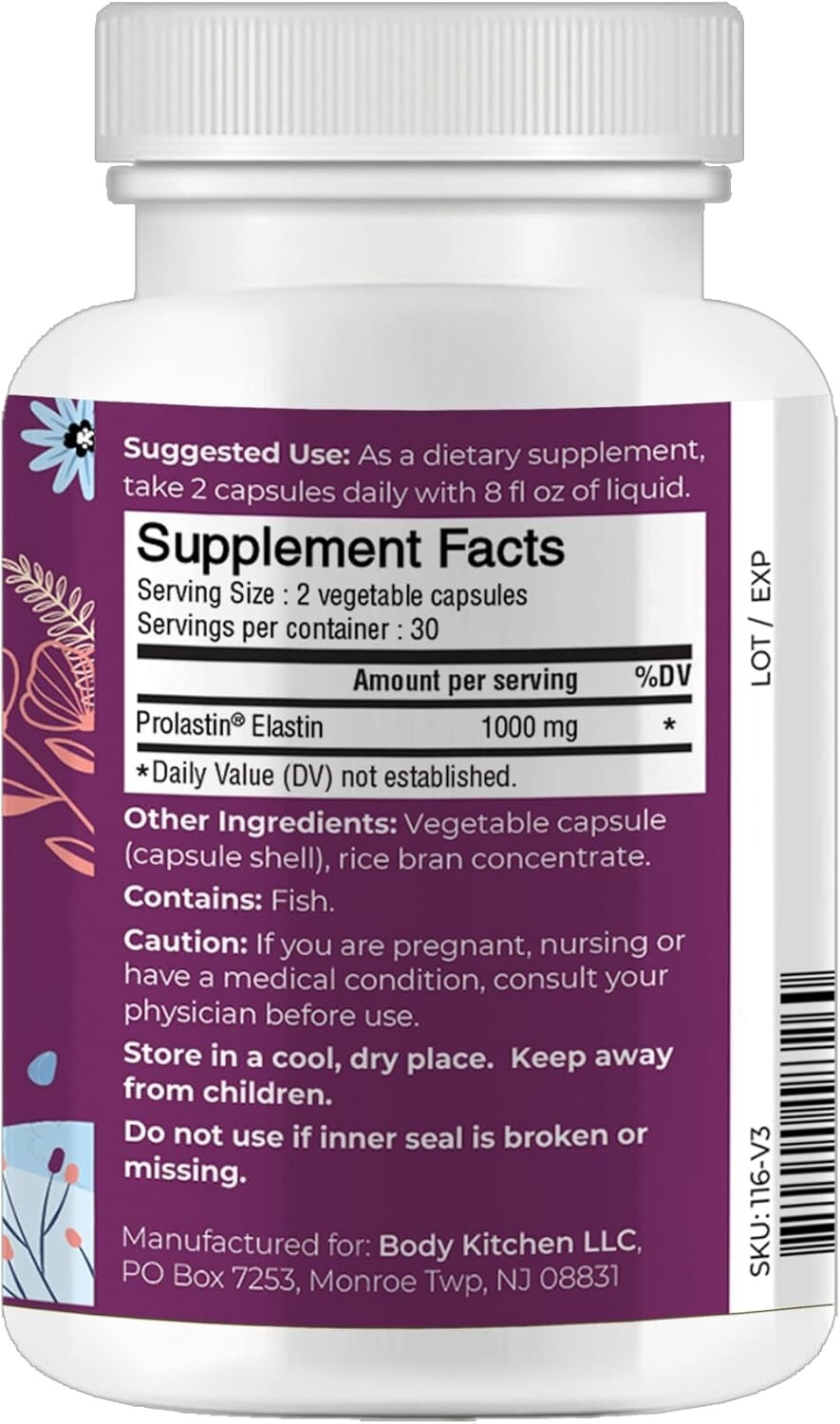 Natural Pro-Elastin 1000 mg – Improve Elasticity & Reduce Aging Signs