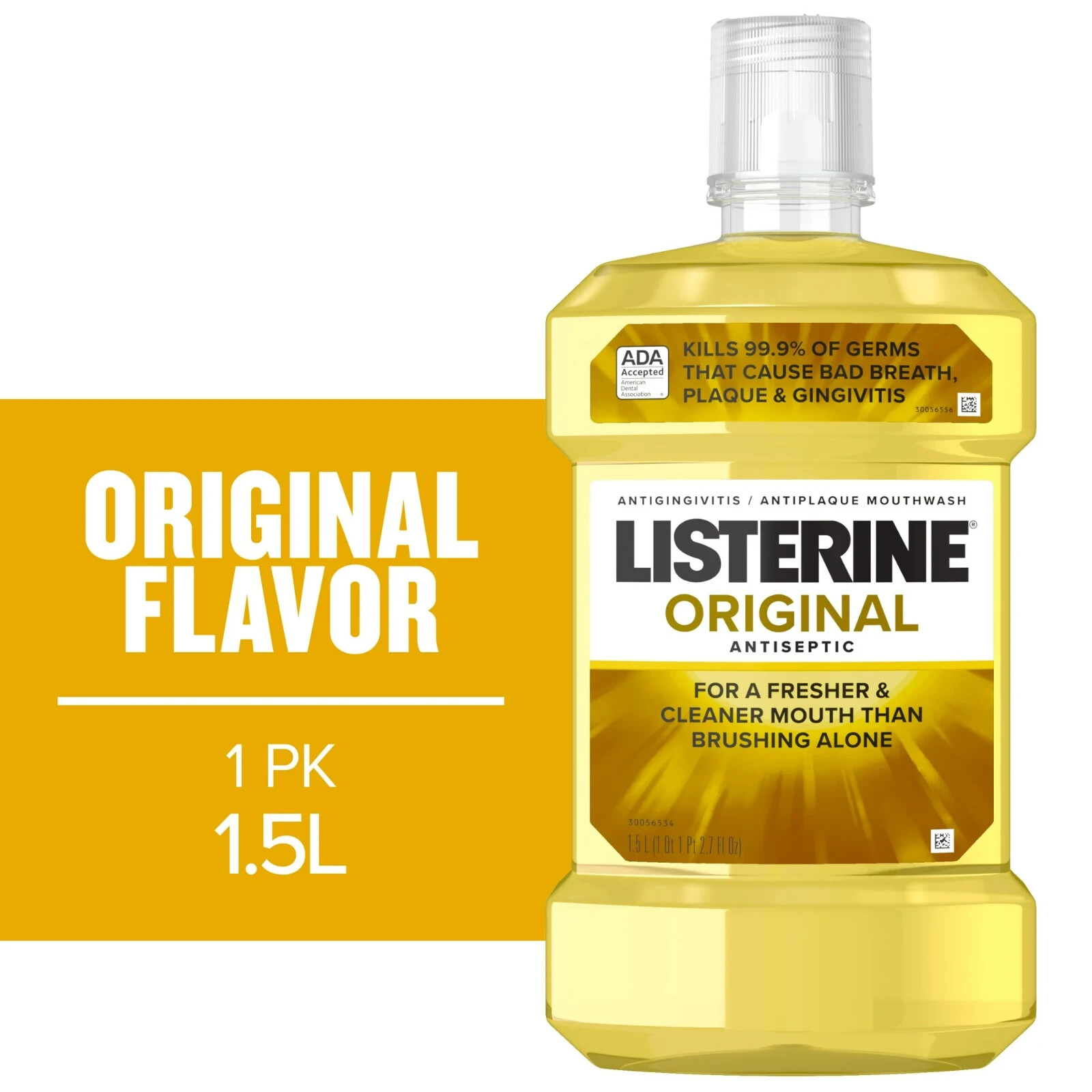 Listerine Original Mouthwash for Bad Breath & Plaque, 1.5 L