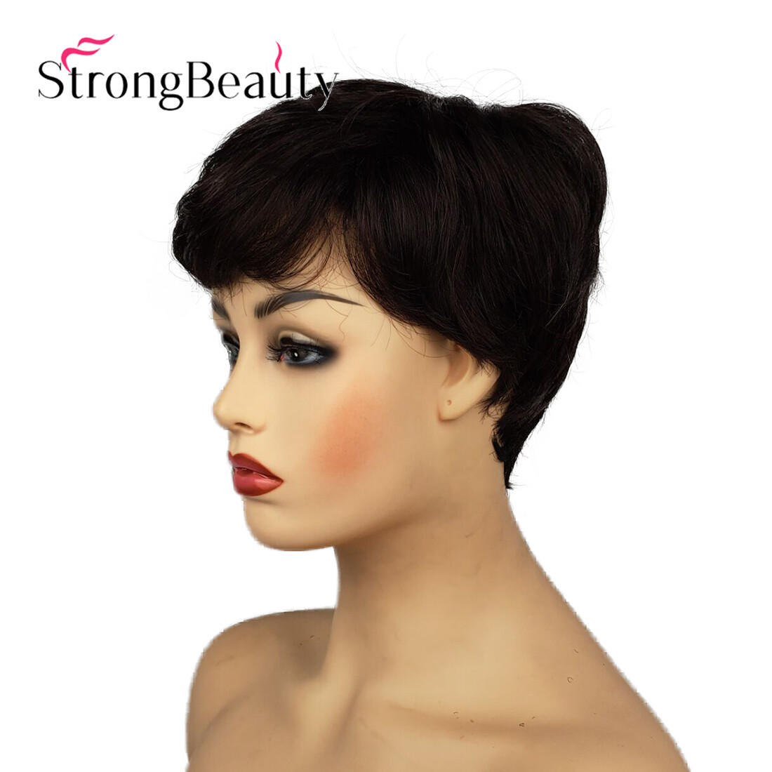 Women Short Fluffy Afro Wig Bangs Synthetic Hair Cosplay Party Halloween Wig
