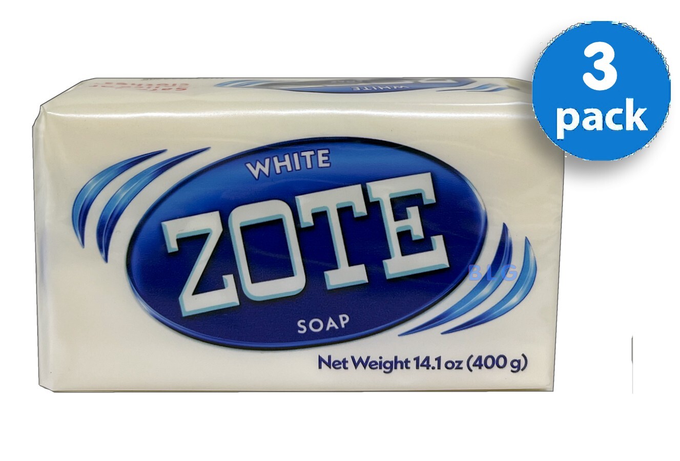 Zote White Laundry Soap Washing Clothes 14oz Bars Detergent Jabon Blanco 3-Bars