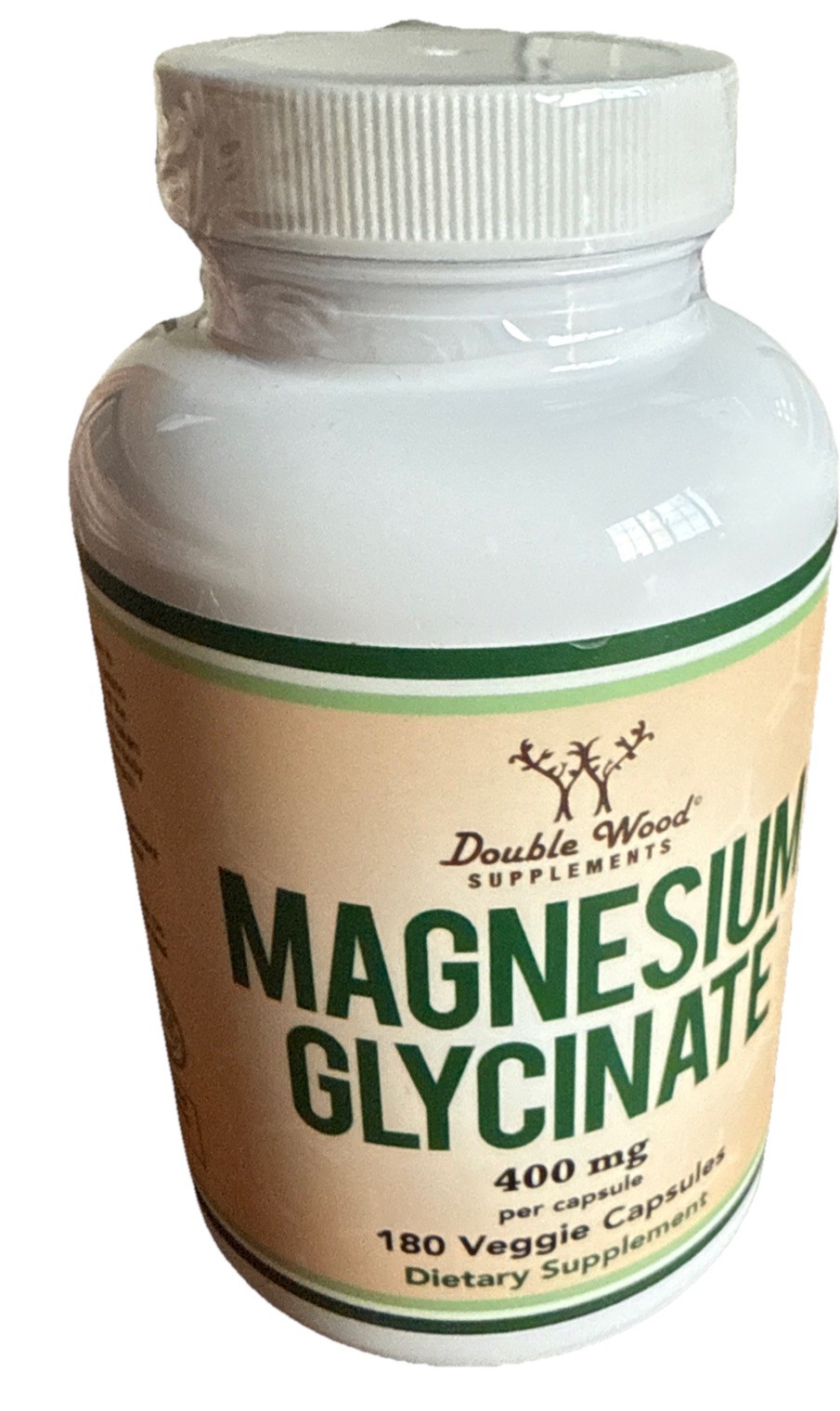 Double Wood Supplements Magnesium Glycinate 180ct 400mg 03/27