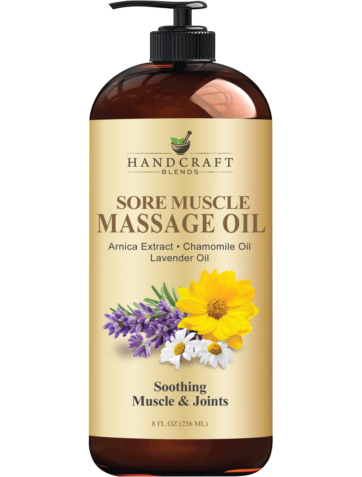 Sore Muscle Massage Oil 8 Fl Oz – Moisturizing Body Oil for Massage Therapy – Ma