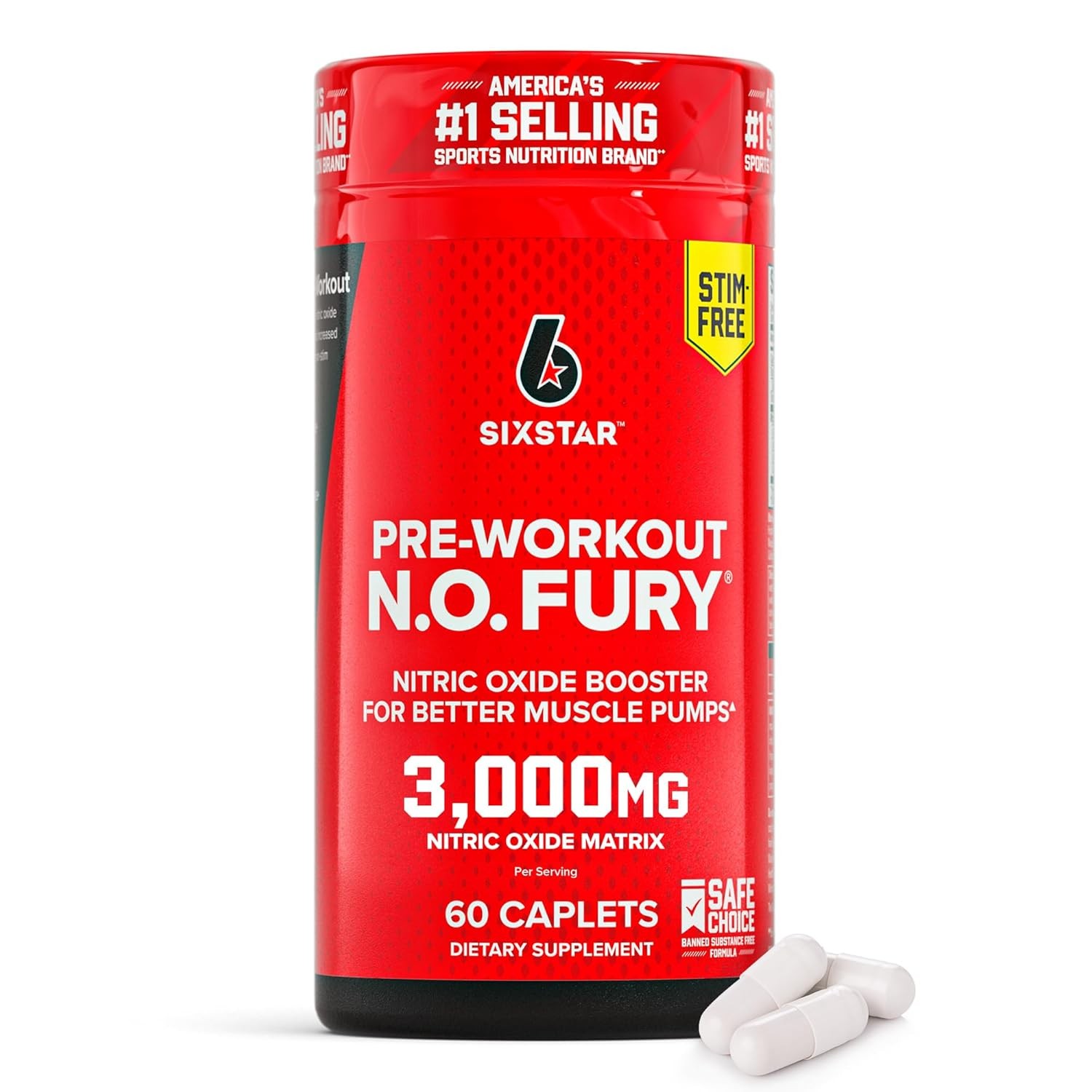 Six Star Nitric Oxide Supplements 60 Count Muscle Builder for Men & Women