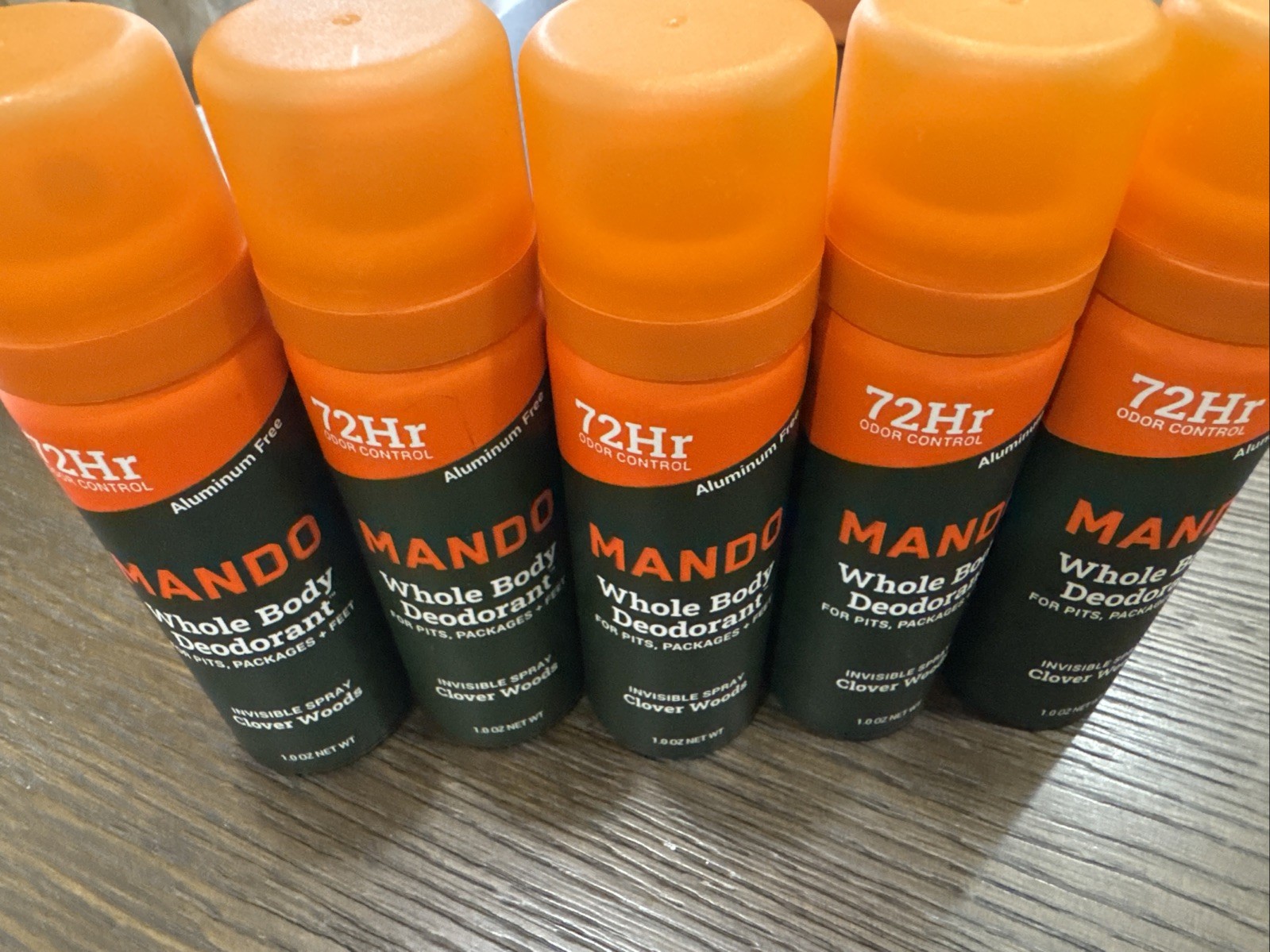 Mando Men’s Travel Size Whole Body Deodorant Spray Clover Woods 1oz Lot Of 5 NEW