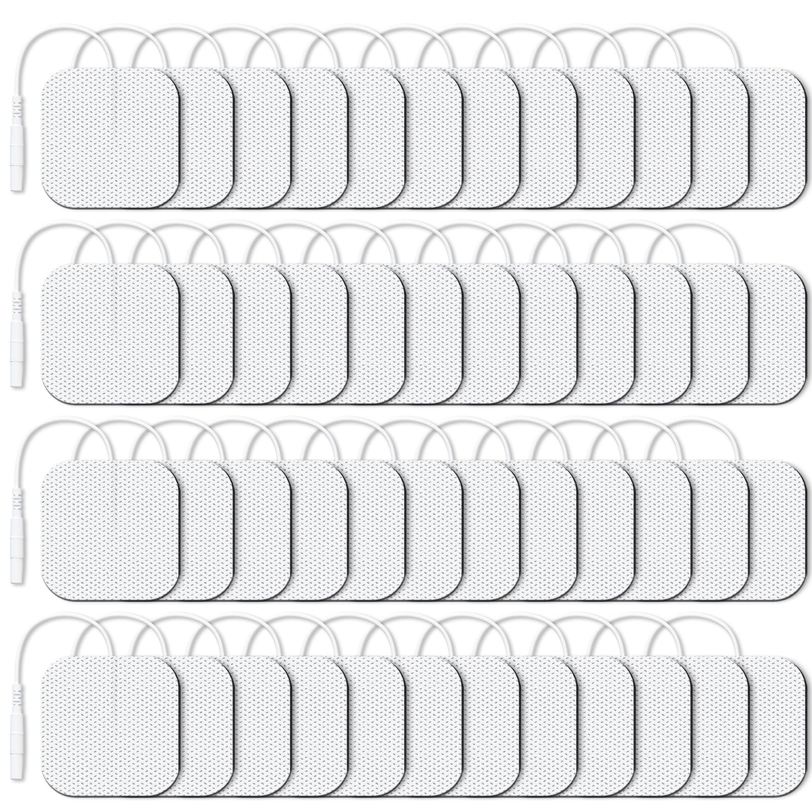 Reusable TENS Unit Electrode Pads 2″x2″ – 48 Pcs, Latex-Free, Self-Adhesive, Com