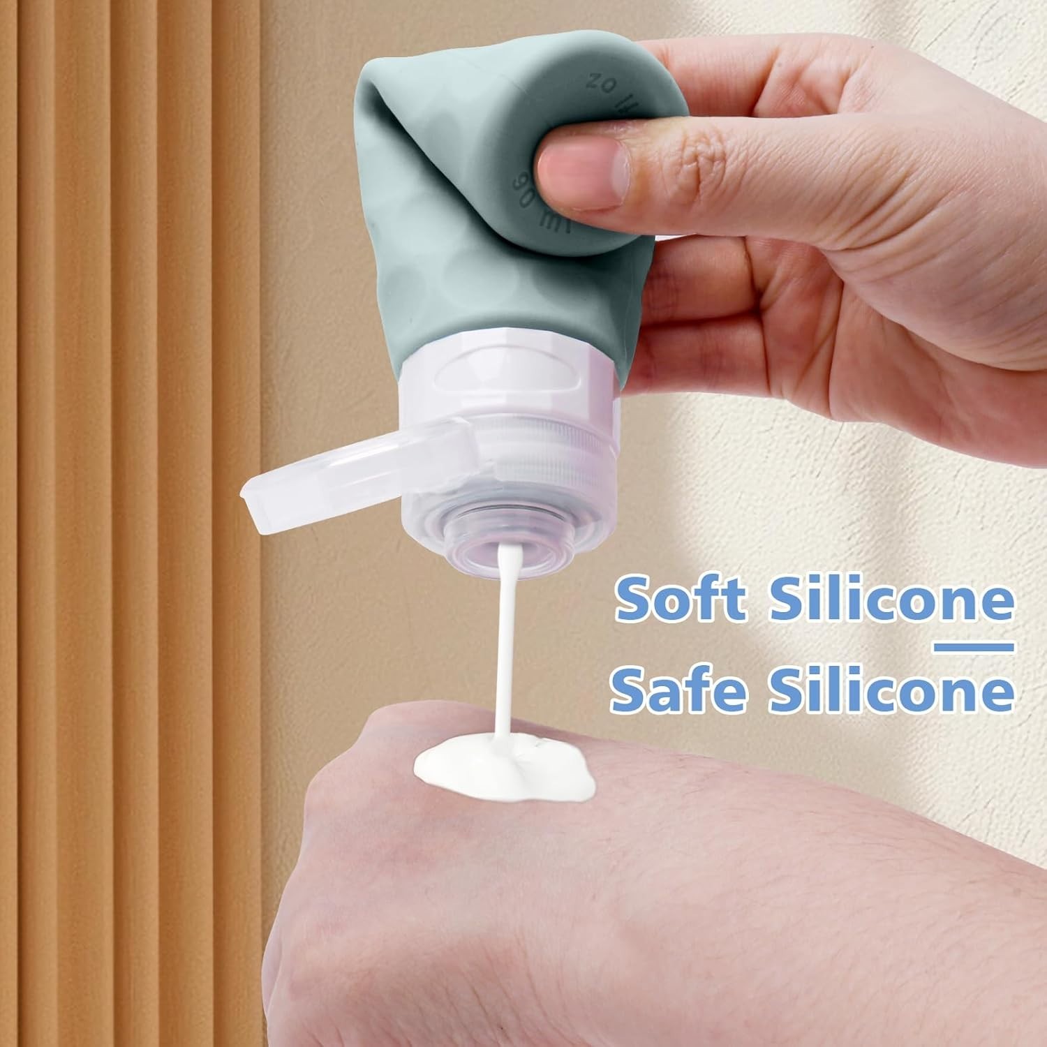 Travel Bottles BPA Free Leak Proof Silicone 3oz TSA Approved Refillable