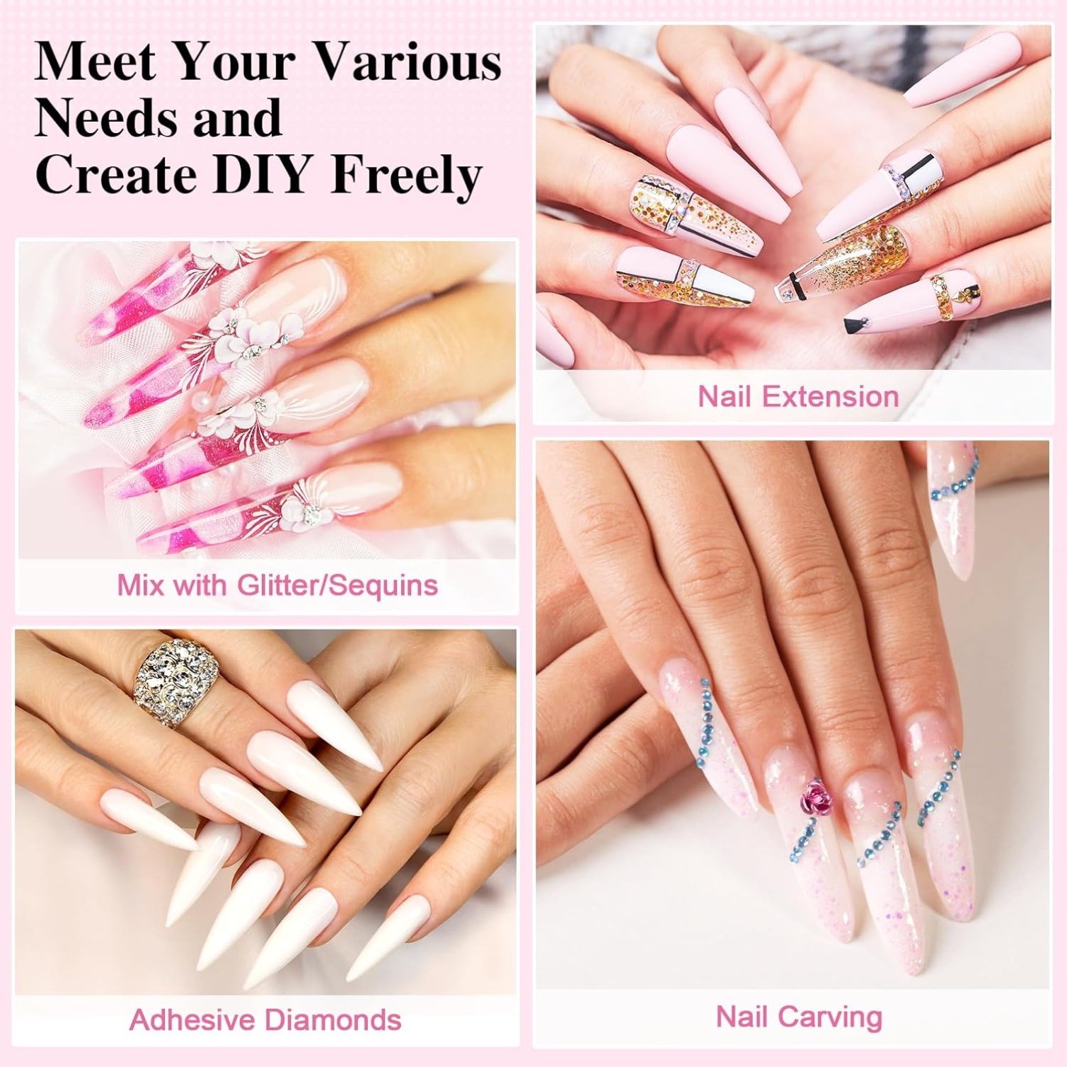 78-IN-1 Acrylic Nail Kit for Beginners, 51 Colors Acrylic Powder Nail Kit