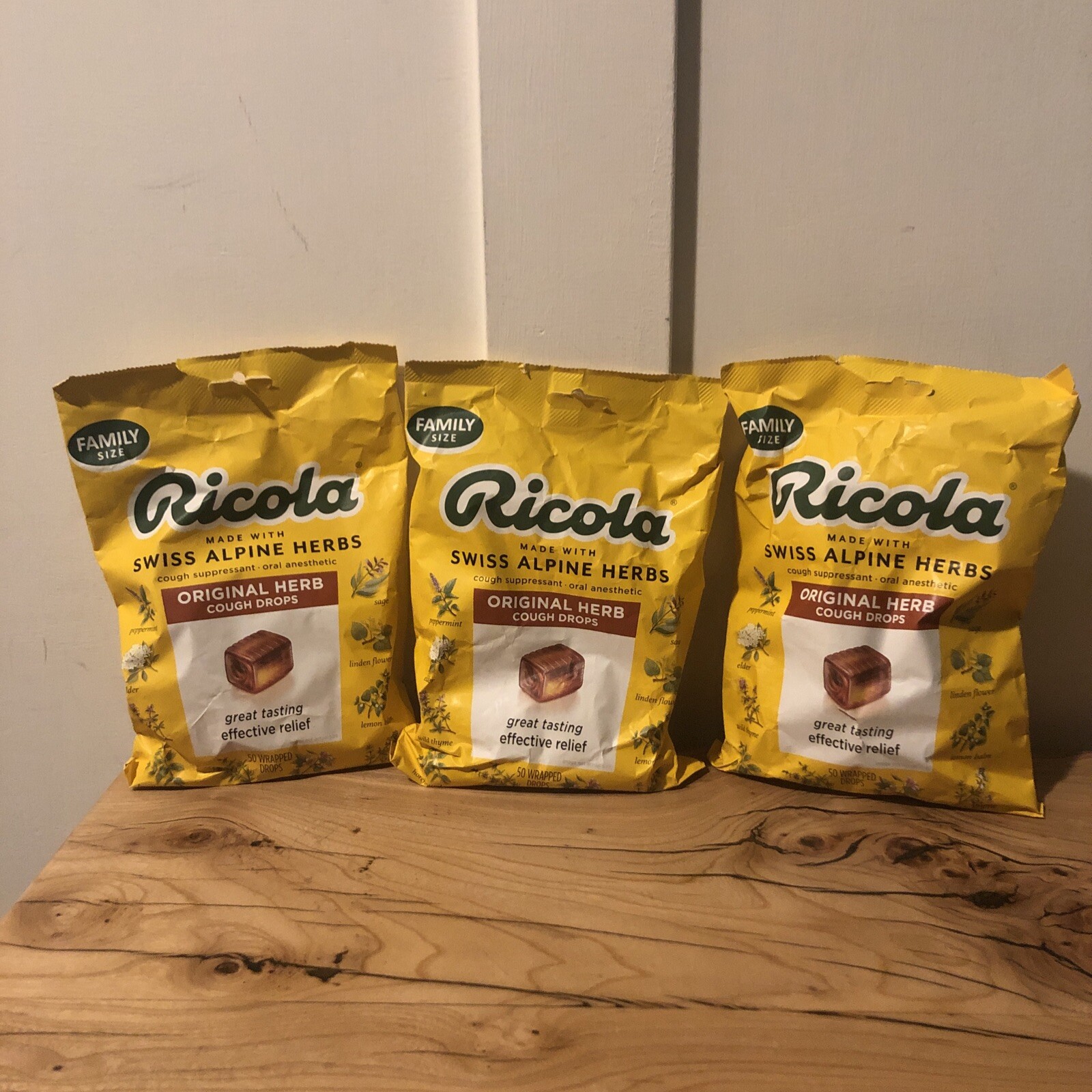 Ricola Natural Herb Original Cough Drops – 50 Drops Pack of 3