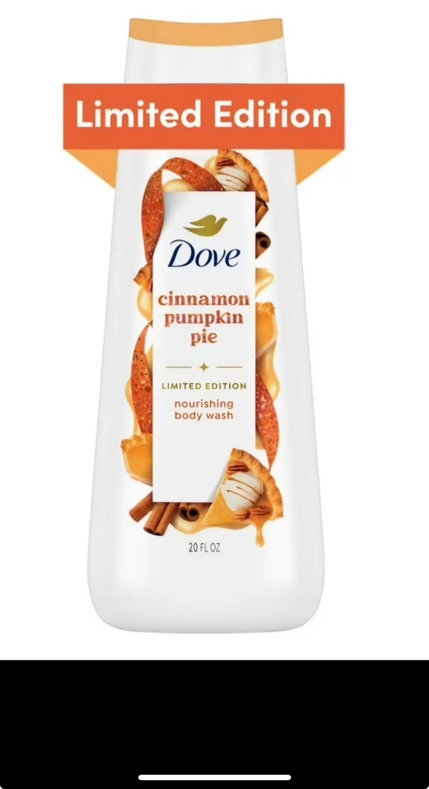 Dove Cinnamon Pumpkin Pie Body Wash 20 fl oz | LIMITED EDITION Holiday Scent