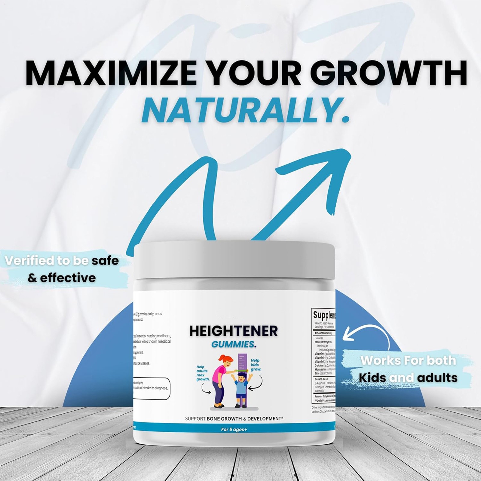 Heightener Gummies – Natural Height Growth Supplement for Kids, Teens and Adult