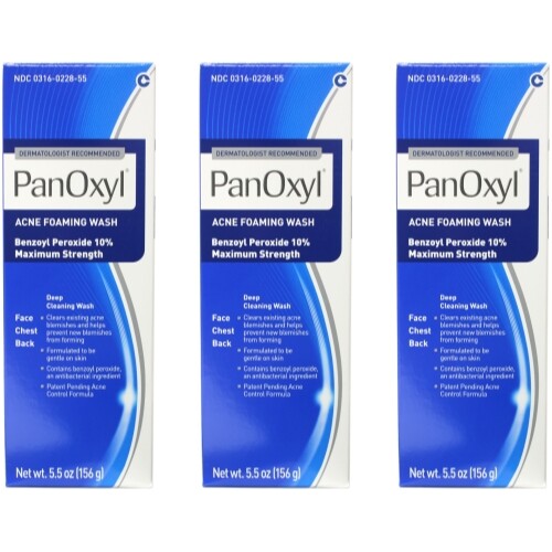 3 PACK Panoxyl Benzoyl Peroxide Foaming Acne Wash 10% 5.5oz – New