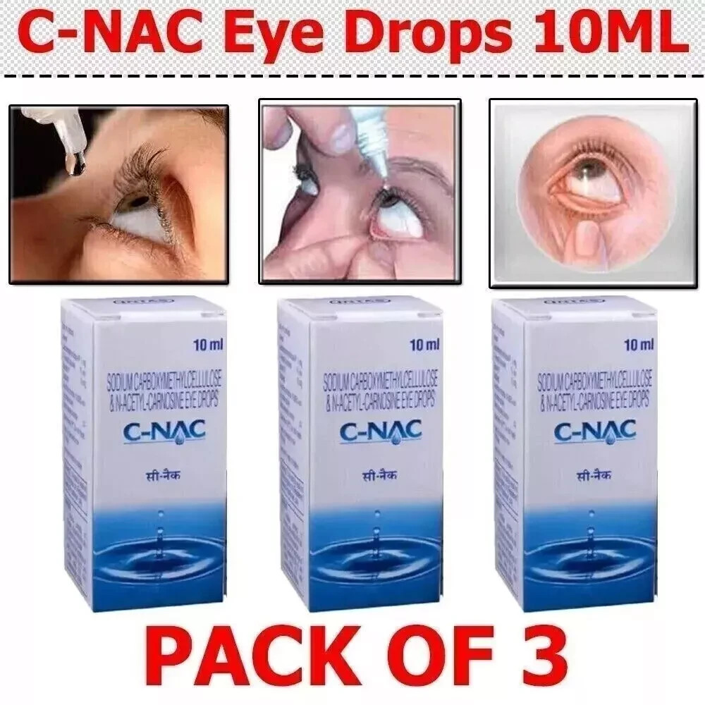 C-NAC Eye Drops, N-Acetyl-Carnosine Eye Drops – 10 ml (Pack of 3) FREE SHIPPING