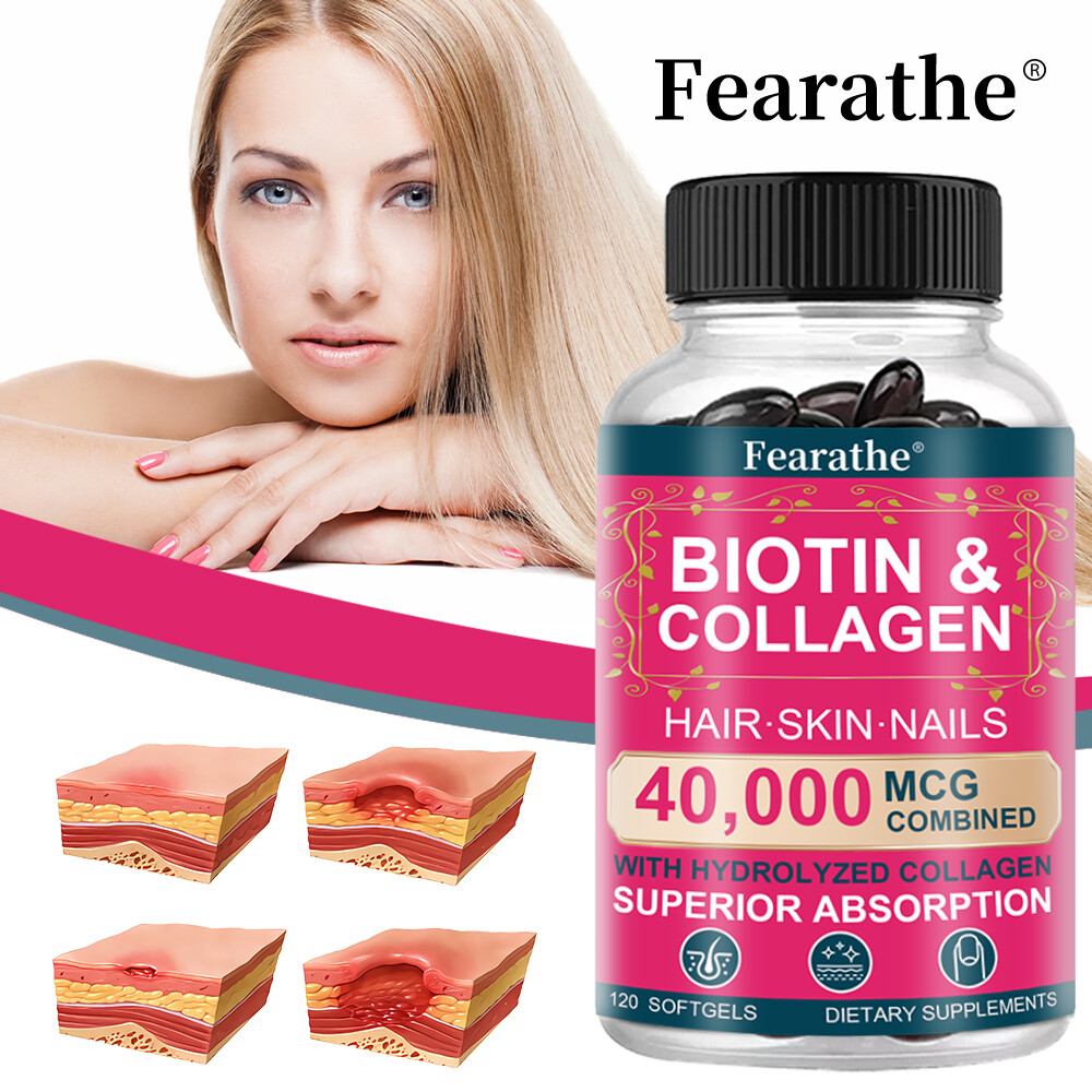 Biotin & Collagen Softgels – Anti-Aging, Hair Growth, Skin Health, Strong Nails