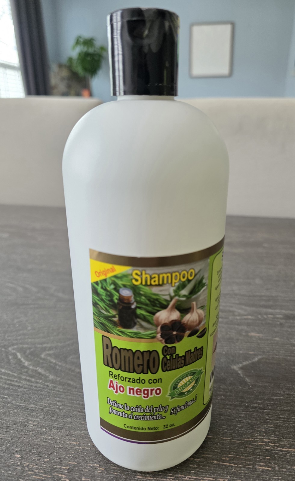 Romero Células Madres & Ajo Negro Shampoo 32 oz | Rosemary Black Garlic Hair