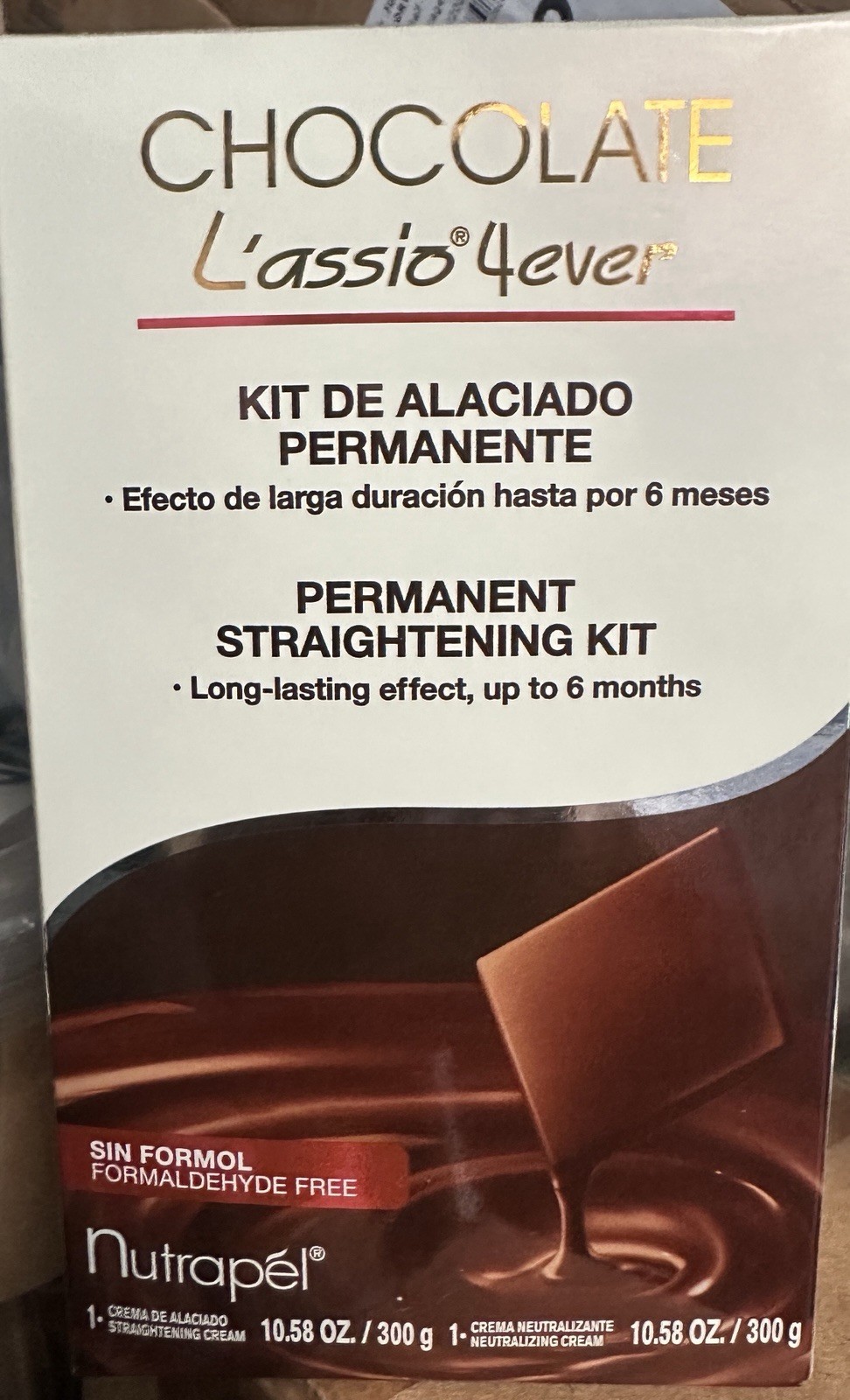 CHOCOLATE HAIR 4EVER STRAIGHTENER KIT LASSIO 6 MONTHS ALACIADO